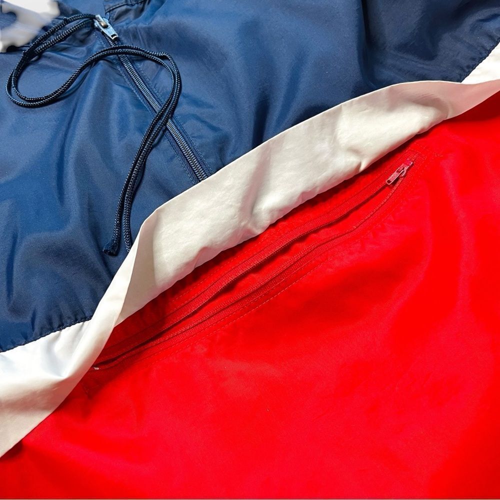 Vtg 70s 80s adidas Windbreaker 1/4 Zip Jacket, Anorak Pocket Hooded Lightweight - Picture 6 of 11